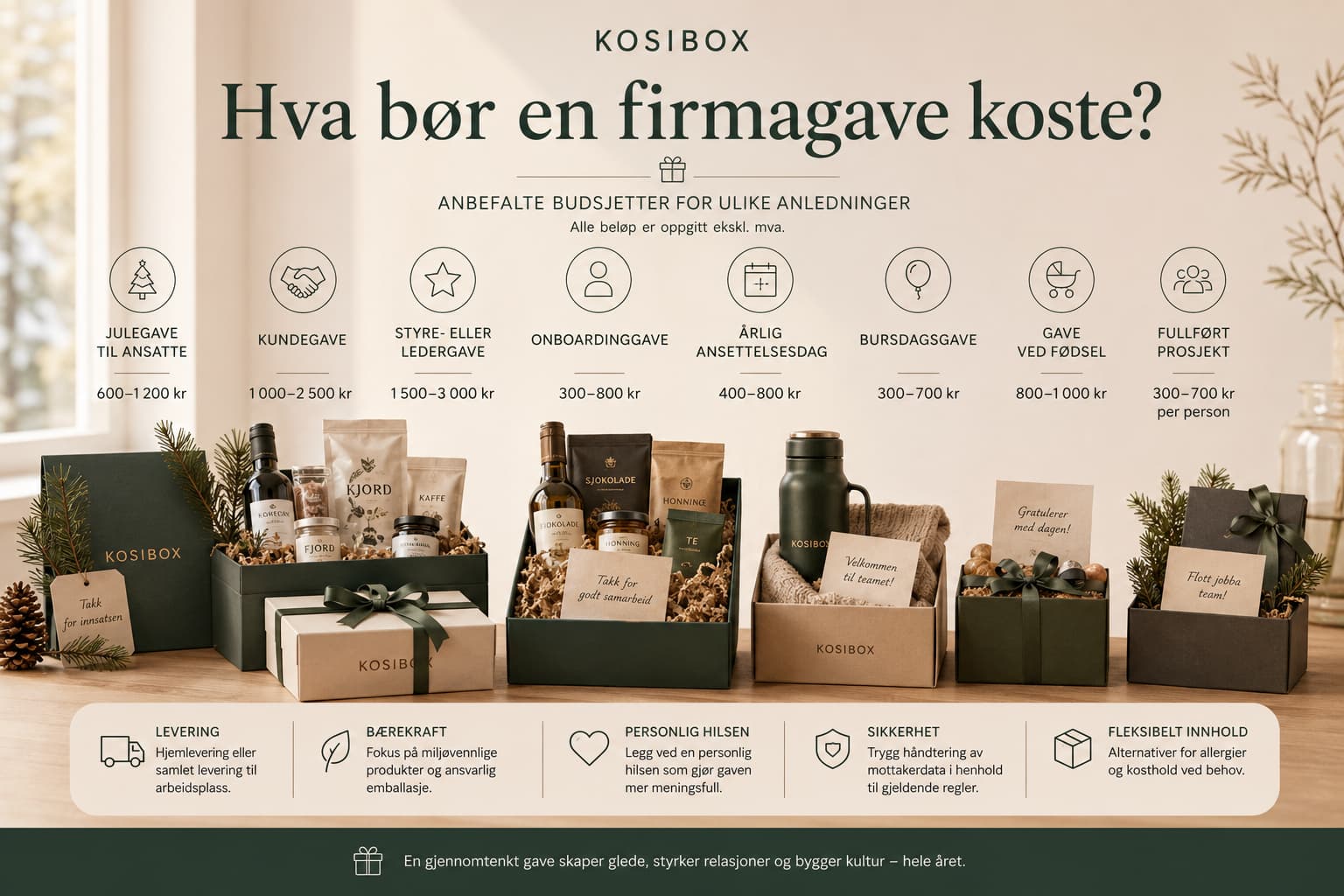Hvor mye bør en firmagave koste? Budsjettguide for bedrifter